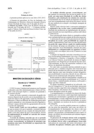 O Decreto-Lei 139/2012, de 5 de julho