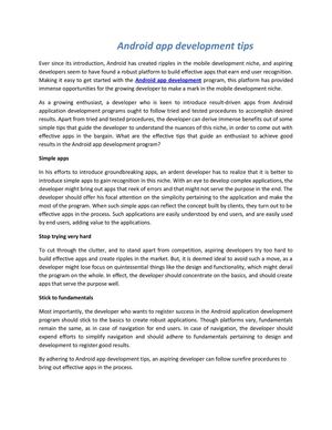 Android app development tips