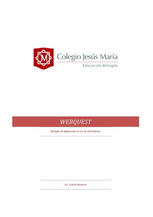 Ejemplo - Trabajos con Webquest y tecnología en el aula