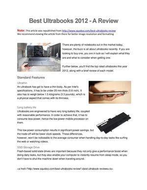 top 10 ultrabooks 2012