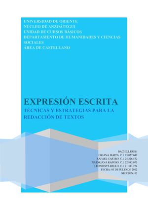 Trabajo de Expresión Escrita, Seccion 02 UDO
