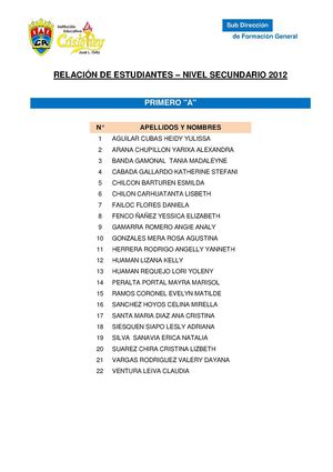 Relación de Estudiantes