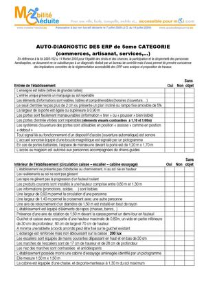 AUTO DIAGNOSTIC des ERP de 5e catégorie