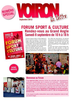 Lettre de Voiron speciale Forum sport et culture (1,7 Mo)