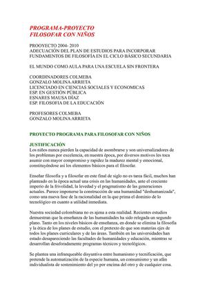 FILOSOFIA PARA NIÑOS
