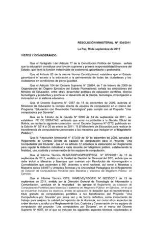 Resolución Ministerial Nº 534/2011