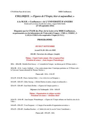 Programme  colloque utopies