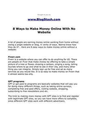  8 Effortless Ways to Make Money From Home On the internet With No Website