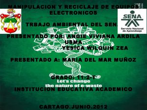 MANIPULACION Y RECICLAJE DE EQUIPOS 