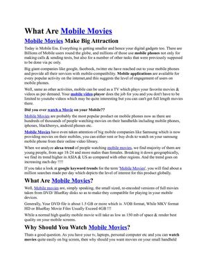 Mobile Movies By MobileMovieSite.Com