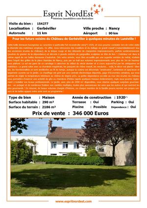 maison a vendre, nancy, luneville, direct particulier, sans frais d'agence. www.espritnordest.com