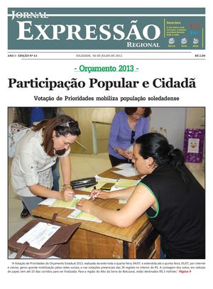 JORNAL EXPRESSÃO REGIONAL - ED.61 (SOLEDADE-RS, 06/07/12)