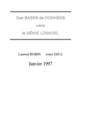 Cours BDGL (L. Robin-1997)