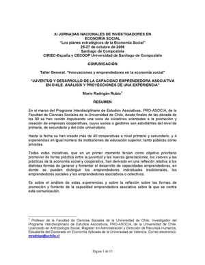 MarioRadrigán-Juventud y Emprendimientos Asociativos - Congreso CIRIEC 2006