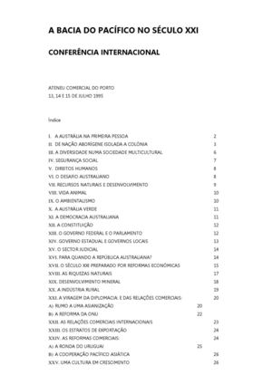 A Bacia do Pacífico no século XXI - Conferência Internacional - Ateneu Comercial do Porto - 1995