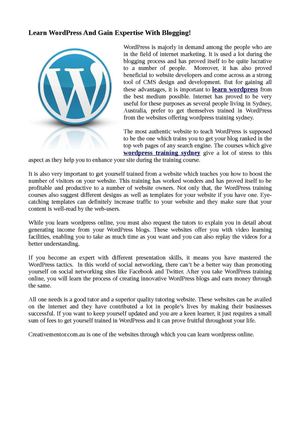 Learn WordPress And Gain Expertise With Blogging!