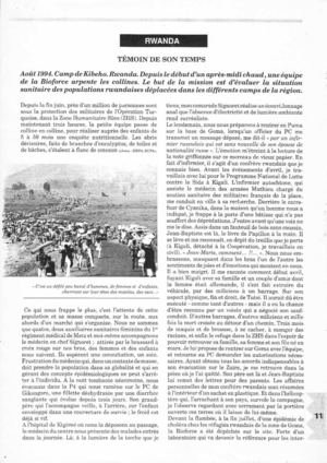 Témoin de son temps - dans les camps de réfugiés rwandais à Goma en 1994