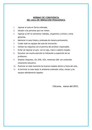 Normas de Convivencia del AIP