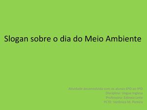 Slogan do Meio Ambiente