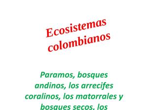 escosistema s colombianos