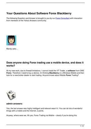 Your Questions About Software Forex Blackberry
