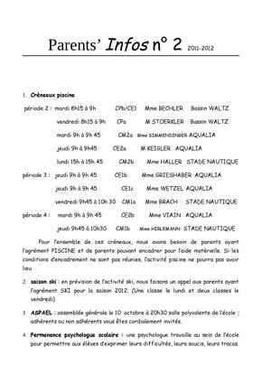 parents'infos n°2