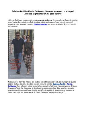 Flavio Cattaneo sempre insieme con Sabrina Ferilli. Lo scoop di Alfonso Signorini su Chi