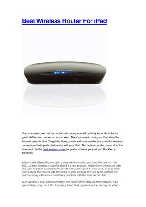 Ipad 2 Router Calaméo - iPad is an awesome unit and individuals owning one will ...