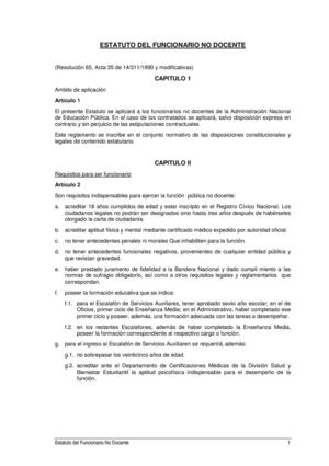Estatuto del Funcionario No Docente de la A.N.E.P