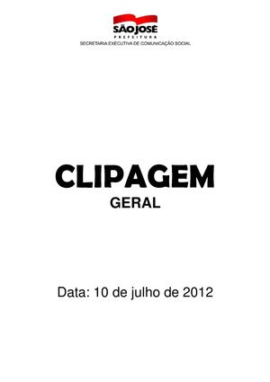 Clipagem Geral 10/07/2012