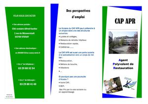 CAP APR - Lycée Alfred KASTLER - STENAY