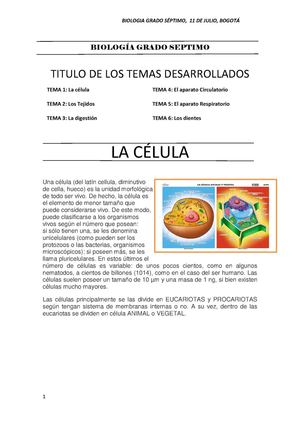 BIOLOGÍA GRADO SÉPTIMO