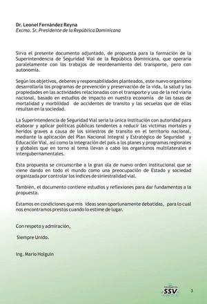 Propuesta para la Formacion de la Superitendencia de Seguridad Vial de la Republica Dominicana