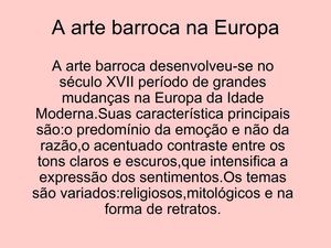 A arte barroca na Europa