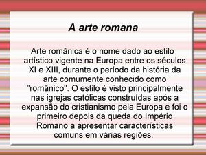 A arte romana