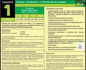 Paquetes al Mundial Brasil 2014