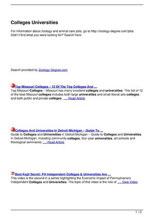 Colleges Universities