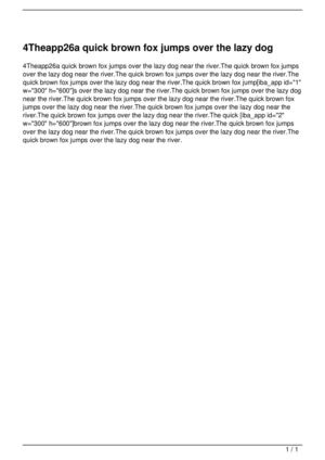 4Theapp26a quick brown fox <b>jumps</b> over the lazy dog