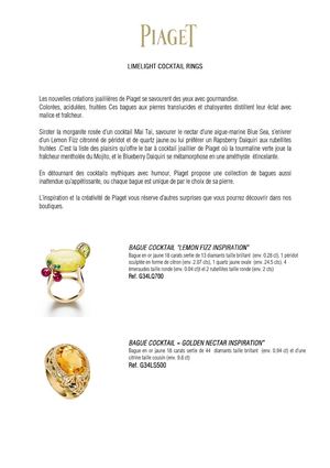 Bagues Piaget Limelight Cocktails