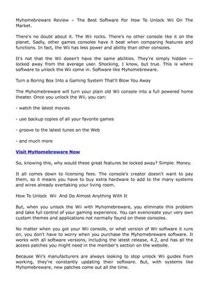 Myhomebreware Review – The Best Software For How To Unlock Wii