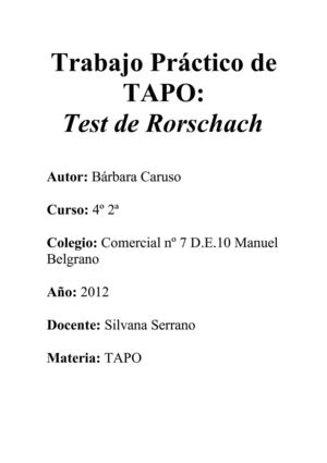 El Test de Rorschach