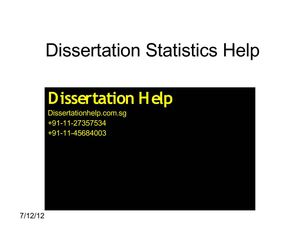 Dissertation Statistics Help