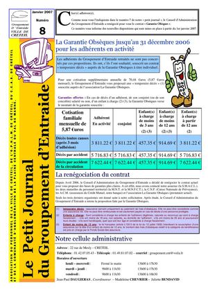 gazette numero 08 janvier 2007 GO