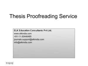Thesis Proofreading service
