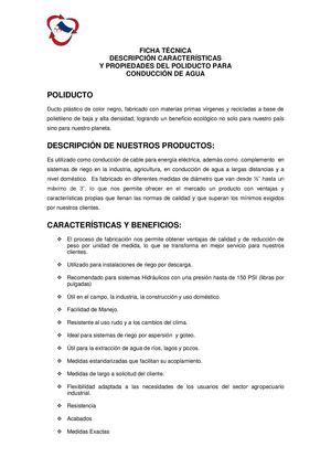 Ficha técnica Poliducto / Electroducto