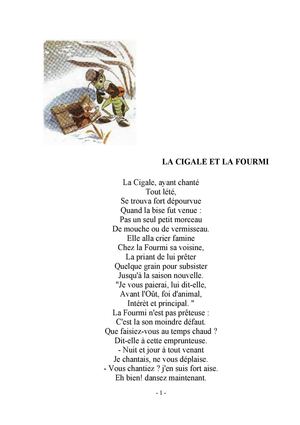 LA CIGALE ET LA FOURMI