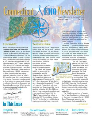 Fall 2002 Newsletter Connecticut Nonpoint Education for Municipal Officials