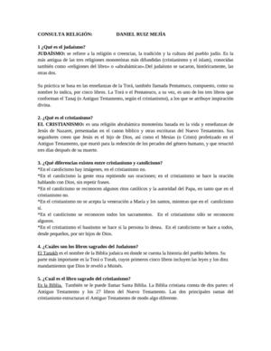 CRISTIANISMO Y JUDAISMO