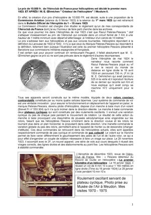 Le prix de 10.000 fr.  de l’Aéroclub de France pour hélicoptères est décidé le premier mars 1923. ET APRĚS ! M. E. Œhmichen " Créateur de l’hélicoptère" ! Mouture II