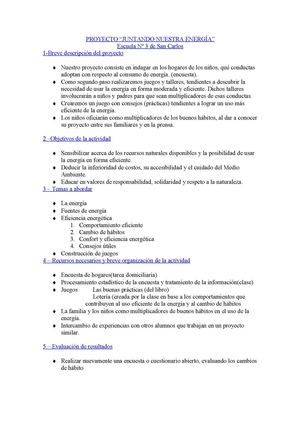 Proyecto para un  uso eficiente de la energía